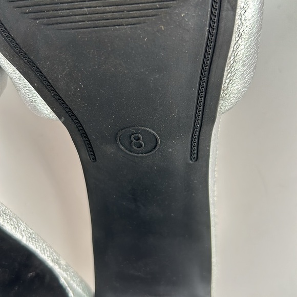 A New Day Silver Metallic Slide on Open Toe Heels Size 8 - Picture 10 of 12